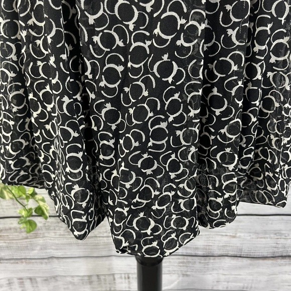 Cabi Skirt size Small Black White Mesh Bubble Hem Full Knee Stretch Modest Slim - Picture 7 of 13